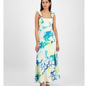 RACHEL Rachel Roy Blue and Yellow Floral Maxi Dress